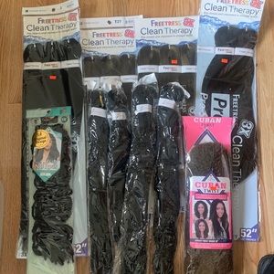 Braiding hair, locs, and Cuban twist